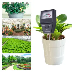 Herramientas de jardinería 2 en 1, medidor de PH del suelo y comprobador de fertilidad con 3 sondas, instrumento Ideal para jardinería