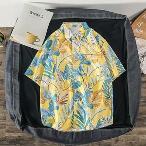 Chemise décontractée hawaïenne rétro pour homme, imprimée, en velours, séchage rapide, 100% coton pur, 6XL, tenue de plage - Product Image 3