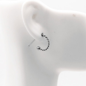 yunnique <b>Titanium</b> Steel Hoop Earrings Twisted Rope Design Studs For <b>Men</b> And Women Fashion Jewelry - Product Image 4