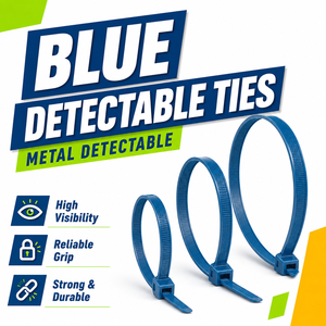 Bridas de nailon 66 detectables por metal para seguridad en el procesamiento de alimentos, sujetadores de plástico detectables por rayos X, varios tamaños 3.6*150mm - Product Image 4