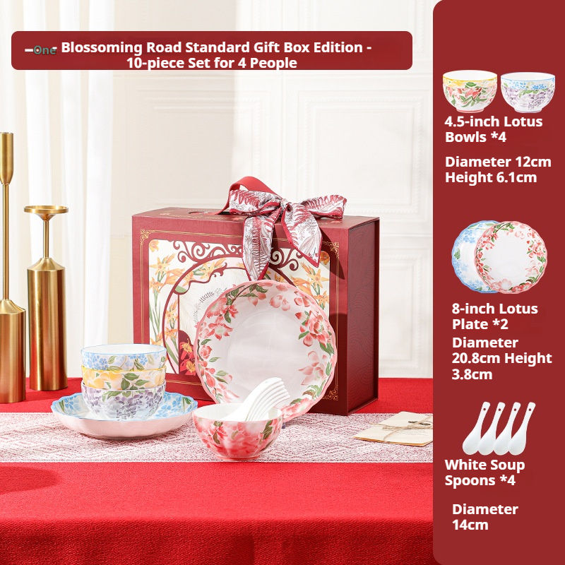 Rojo-4: tazón, 4 cucharas, 2 platos