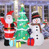 Ornement extérieur de noël accrocheur de 7FT Navidad décoration gonflable arbre de noël gonflable avec lumière LED flocon de neige rotatif