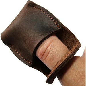 Cowhide Half-Finger Anti-Slip Thumb Protector Genuine Leather Gloves for Woodworking Carving Craftsman - Product Image 4