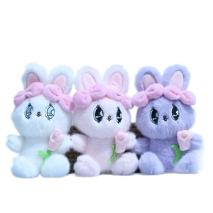 Llavero de conejo de peluche de Animal suave, muñeco de peluche de juguete, conejito de llavero de <span class=keywords><strong>Esther</strong></span>, colgante de bolsa, bolso encantador para niños y niñas, accesorios decorativos - Product Image 5