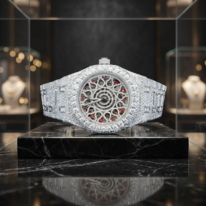 Reloj Mecánico Iced Out con Esfera de Acero Inoxidable, Números Arábigos, Visualización de Fecha, Cierre Oculto, Reloj de Pulsera de Lujo y Moda - Product Image 2