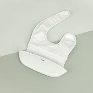 Silicone And Fabric Lined Baby Bib White Arc Type 0-12 Months For Feeding And Supplementary Food - Product Image 1