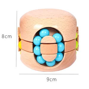 Mumoni Funny Magic Bean Cube Toys Wooden Rotate Cube Puzzles Kids Education Toys