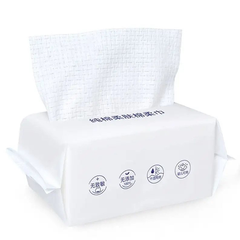 Factory Hypoallergenic Woodpulp & Viscose Wholesale Cotton Disposable Face Wash Dry Towel
