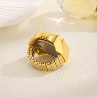 Montre-bague carrée mini unisexe en alliage de zinc plaqué argent, modèle E de la marque ZK, avec logo personnalisé, idéale pour mariage, fête ou cadeau de fiançailles