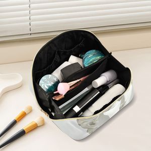 Rhombus Pattern Travel Cosmetic Bag, 300G Thick Twill Fabric <b>Makeup</b> Organizer <b>Case</b>, Handy Storage Pouch for Daily Use - Product Image 5