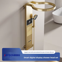 Ensemble de douche mural de luxe en alliage d'aluminium avec affichage numérique LED intelligent, mitigeur eau chaude et froide, pour salle de bain