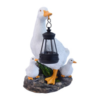 Décoration d'extérieur solaire transfrontalière en forme de canard, ornement animal lumineux créatif pour la maison, artisanat lumineux sculpté en résine époxy