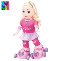 SY Poupée de Patinage Électrique Musicale en Plastique pour Filles, Jouet Tendance avec Lumière et Musique