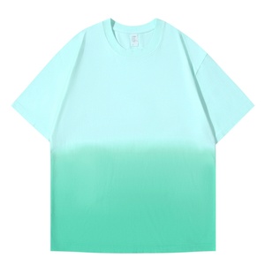 Camiseta de Cuello Redondo para <span class=keywords><strong>Hombre</strong></span>, 100% Algodón Puro de Alta Calidad, Logotipo Personalizado, Diseño de Color Degradado, Camiseta Extra Grande Estampada - Product Image 3