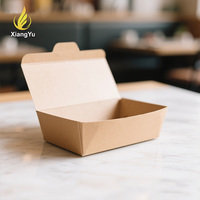 Boîte à poulet frit en papier kraft personnalisable 8x6x3 pouces, emballage jetable écologique pour la vente à emporter et la restauration