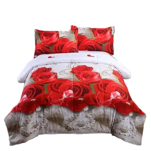 American Style Custom Polyester Flower Print Comforter Set flora