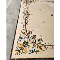 Luxus Villa Projekt Wasserstrahl Marmor Medaillon Inlay Muster Fliese Wasserstrahl Marmor Mosaik Fliese für Interieur Hotel Marmor Projekt