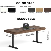 Bureau de direction moderne électrique réglable en hauteur, certifié CE, design ergonomique, modulaire et extensible, fabriqué par Meetco Factory