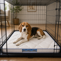Gesteppte Silikon-Hundebettmatte mit Kühl- und Reisefunktionen, rutschfester Unterseite und transparentem Sichtfenster für den Innenbereich