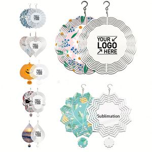 Wholesale 8Inch 10Inch Custom Metal Chimes <b>Spinners</b> Blank Double Sided Diy <b>Garden</b> Sublimation <b>Wind</b> <b>Spinner</b> - Product Image 1