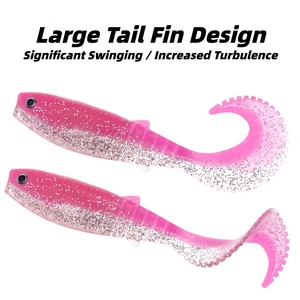 Nouvelles leurres souples en PVC peintes multicolores de 70 mm, 100 mm, 125 mm, 3 pièces, leurres souples à queue courbée, leurres artificiels pour la pêche au brochet, leurres oscillants - Product Image 5
