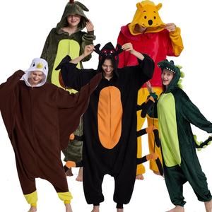 <span class=keywords><strong>Pijama</strong></span> Kigurumi de Animal para Mujer, Enterizo de Invierno con Capucha de Forro <span class=keywords><strong>Polar</strong></span>/Franela, Disfraz de Cosplay Familiar para Adultos al por Mayor - Product Image 5