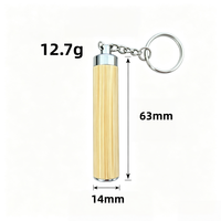 Porte-clés lampe torche en bambou personnalisé avec logo, mini lampe LED pour le camping