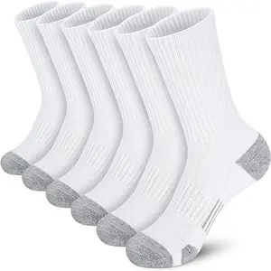 Cheap Large Size Rubber Basketball Middle Tube Autumn And Winter Men's White Crew Sports Socks Wholesale For Work