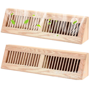 Wooden Floor Vent Cover Natural Wood Louver Style Easy Installation Home <b>Heating</b> Vent Decorative Cover - Product Image 1