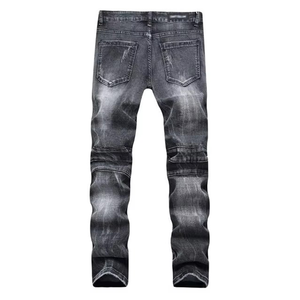 Jeans en denim sur mesure en gros de l'usine chinoise – Jeans pour hommes de haute qualité style européen et américain, déchirés, grandes tailles - Product Image 2