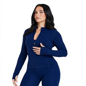 Promate International Autumn Women Gym Comfortable Full Zipper <b>Yoga</b> <b>Jacket</b> Windproof Breathable Lightweight Fast-Dry Long-Sleeve - Product Image 2
