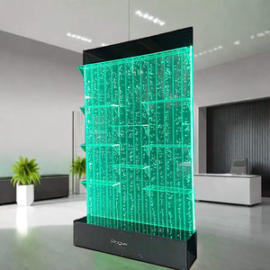 Acrylic Water Wall Panel Partition With LED Lights Contemporary Freestanding Storage Display For Bar Or Home Decor - Product Image 5