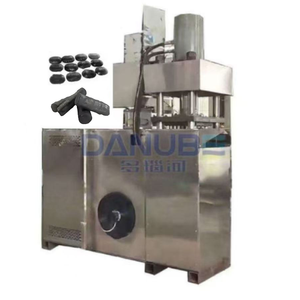 Petite machine de production de briquettes de charbon de bois en forme de carré hexagonal en argile et coquille de palmier - Product Image 1
