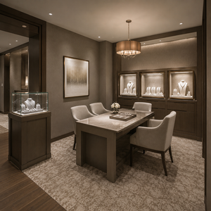 Fabricant d'armoires de présentation de bijoux en verre de luxe sur mesure avec éclairage LED pour la décoration intérieure des boutiques de bijouterie - Product Image 6