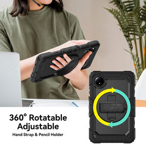Pour <span class=keywords><strong>Xiaomi</strong></span> Redmi <span class=keywords><strong>Pad</strong></span> SE 8.7 pouces antichoc robuste Silicone support rotatif bandoulière protecteur d'écran étui pour <span class=keywords><strong>tablette</strong></span> - Product Image 3