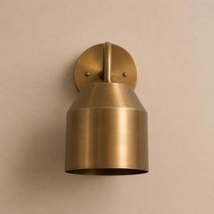 Brass Bell Shade Wall Sconce with Curved Arm <b>Mid</b> <b>Century</b> Minimalist Handcrafted <b>Lamp</b> Elegant Modern Decorative Lighting - Product Image 2