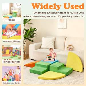 Conjunto de Brinquedos de Escalada para Crianças com 6 Peças, Blocos de Espuma Macia para Brincar em Ambientes Internos, Ideal para Quarto, Crianças Engatinhando, Deslizando e Escalando no Sofá - Product Image 4