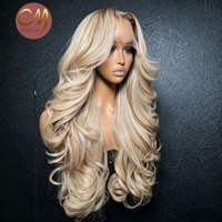 Peluca de Cabello Humano Rubio Ceniza Balayage con Ondas Corporales, Encaje Frontal 13*6 HD Transparente, Pre-Desplumada, Línea de Cabello Natural, Pelucas de Cabello Virgen
