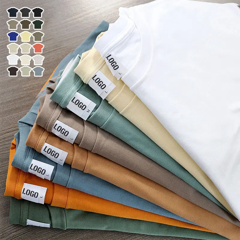 Streetwear Heren Blanco Katoenen T-Shirts Oversized Custom Gsm Heren Print Logo T-Shirt