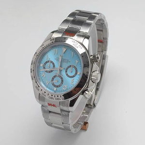 New 39mm <b>Men</b> Quartz Chronograph <b>Watch</b> Arabic Numeral Markers Solid Steel Case Bracelet Sapphire Glass VK63 Movement - Product Image 3