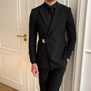 Jas Pria Double Breasted/Luxury Slim-fit untuk Acara Kasual Bisnis, Pakaian Pengantin Pria, Jas Formal Gaya Eropa dan Amerika - Product Image 5