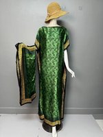 Robe longue kaftan ample en satin de soie imprimé, respirante, en polyester, style ethnique africain, grandes tailles pour femmes adultes