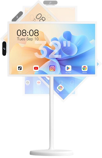 Smart Home TV 6+128G HD1080 Movable Charging Digital Signage Portable Screen Display Built-in Speaker 32inch Monitor