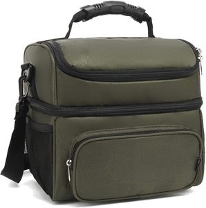 Custom Men Double Layer Polyester Cooler <strong>Insulated</strong> <strong>Lunch</strong> <strong>Bag</strong> Women Large Mesh Side Pockets <strong>Adult</strong> <strong>Lunch</strong> Box Large Tote <strong>Bag</strong> - Product Image 1