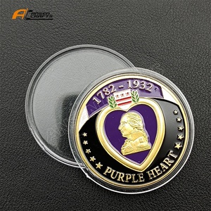 เหรียญที่ระลึกเหรียญปลูกทองรูปหัวใจสีม่วงเคลือบสำหรับสะสม - Product Image 4