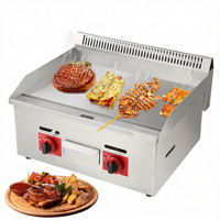 Plaque de cuisson professionnelle en acier inoxydable à gaz, équipement de restauration, machine à barbecue