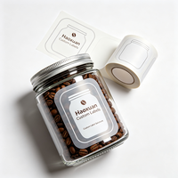 Étiquettes autocollantes transparentes en PET pour pots à café en verre Haoxuan OEM, imprimées à l'encre blanche, résistantes à l'eau, pour contenants transparents