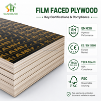 Panneau de coffrage en contreplaqué filmé phénolique 12mm 15mm 18mm 4x8ft, âme en eucalyptus, colle WBP