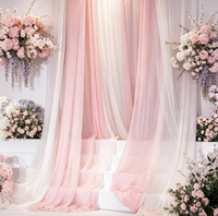 Rideau de fond en mélange polyester-spandex et soie de lait personnalisé pour la décoration de salles de banquet et de cérémonies de mariage, fournitures de draperies de fond