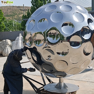 YOUFINE - Escultura Moderna <span class=keywords><strong>de</strong></span> Pelota <span class=keywords><strong>de</strong></span> Golf <span class=keywords><strong>de</strong></span> Acero Inoxidable para Decoración <span class=keywords><strong>de</strong></span> Campos <span class=keywords><strong>de</strong></span> Golf al Aire Libre - Product Image 1